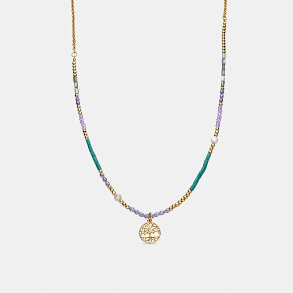 Collier Luxenter med blå krystal, 18k guld finish - Zorsi Blå