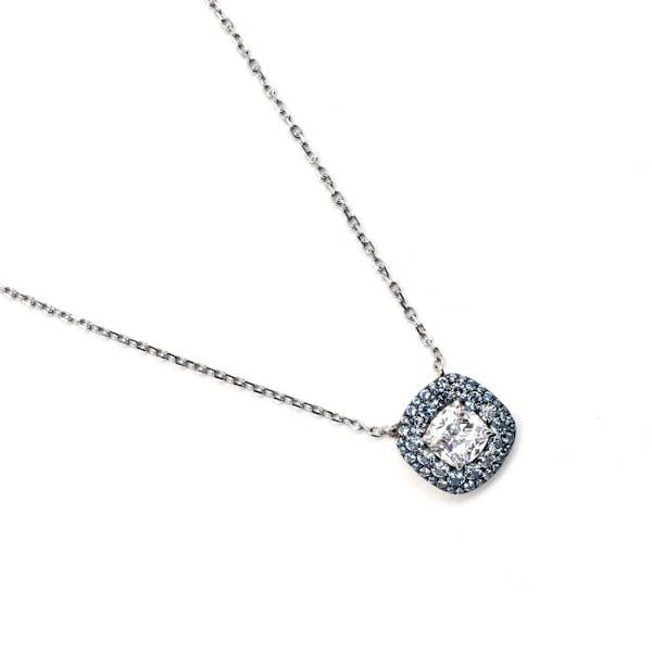 Halsband - Luxenter - Salug - Silver 925 - Blå Topas Zirkon - 42 cm + 3 cm förlängning