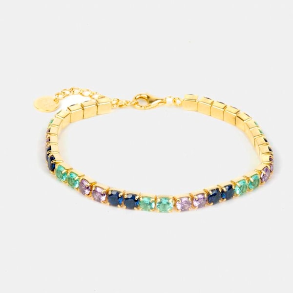 Armbånd - Luxenter - Tyhad - Sølv 925 - Guld 18k - Safir zirkon