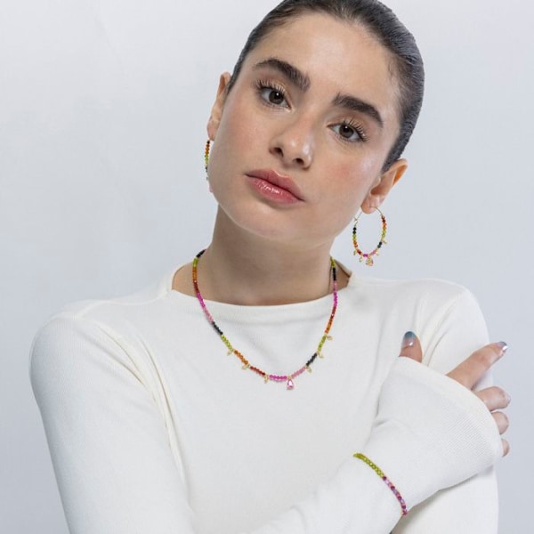 Collier - Baim - Multifarvet turmalin - 18 karat guld - 42 cm + 3 cm forlængelse - Kvinde Flerfärgad