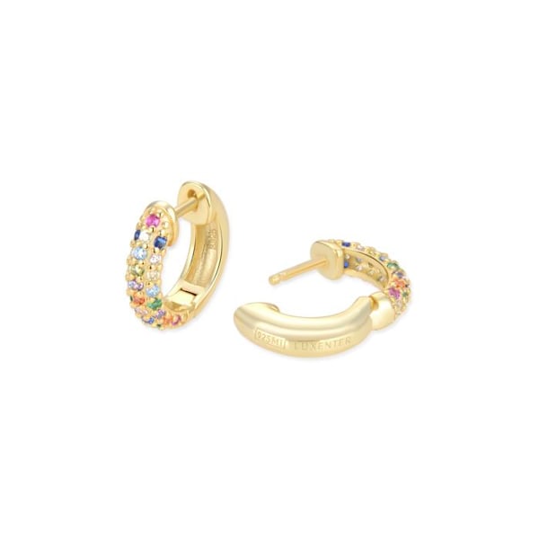 Örhängen - Luxenter - Iralda - Silver 925 - Flerfärgad zircon - Guld 18K Flerfärgad