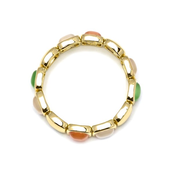Armband - Luxenter - Jajim - Flerfärgad kattöga - 18 karat guld - Elastisk Flerfärgad