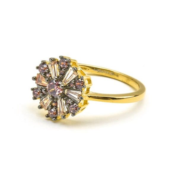 Ring - Lorush - Silver 925 - Brown zircon - 18k gold finish - Elegant and sophisticated Brun 14