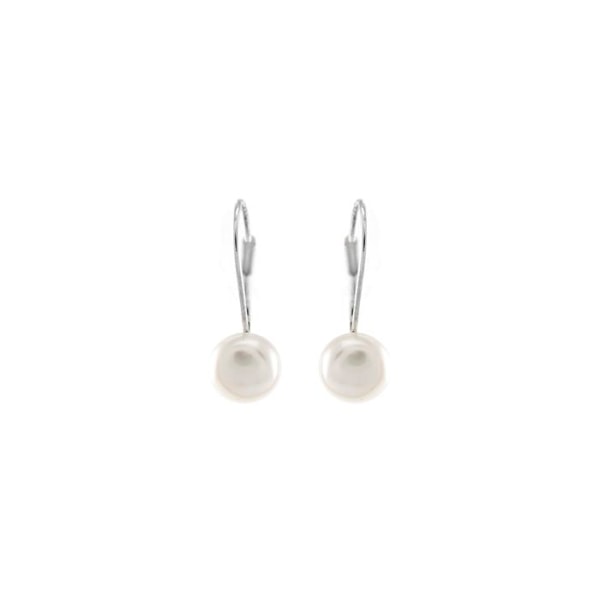 Luxenter Örhängen i 925 silver med vit pärla rhodiumbelagda Höjd 19,3 mm - Essential Vit