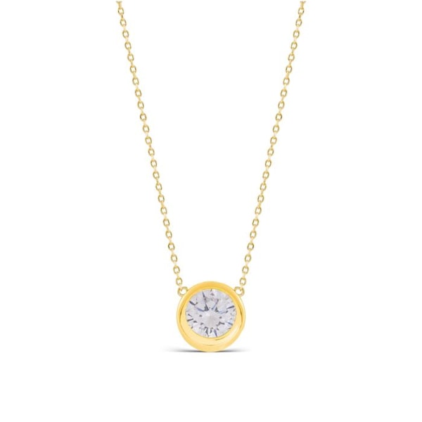 Collier - Imrak - Silver 925 - 18 Karat Guldpläterad - Zirkon - One Size Vit