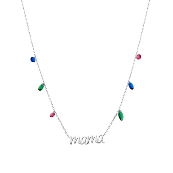 "Halsband - Luxenter - Mama - Silver 925 - Multicolored zircon - Rodinerad"