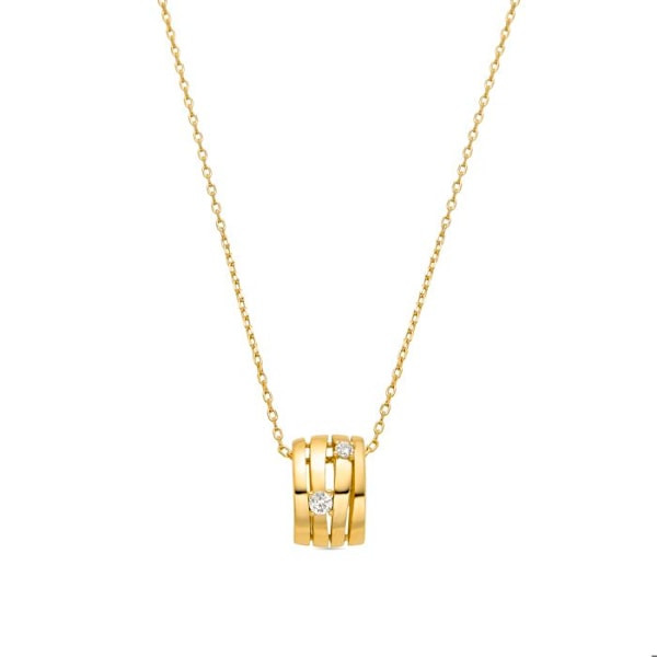 Collier - Luxenter - Duvid - Silver 925 - Guld 18k - Kubisk Zirconium