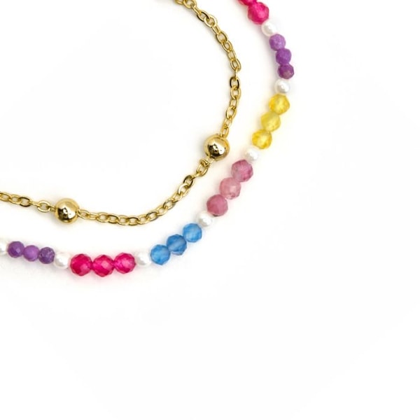 Armbånd - Luxenter - Busde - Sølv 925 - Guld 18k - Multifarvede krystaller Flerfärgad