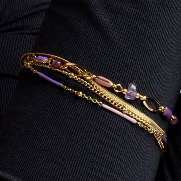 Armband - Luxenter - Lueo - Multi-färgad lack - 18 karat guld - 16 cm + 3 cm förlängning Flerfärgad