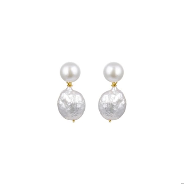 Örhängen - Luxenter - Modell Over - Silver 925 - Gult guld 18K - Vit pärla Vit