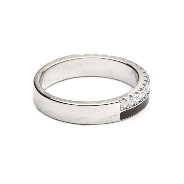 Ring - Luxenter - Dersa - Sterling sølv 925 - Sort emalje - Rhodiumbelagt svart 14