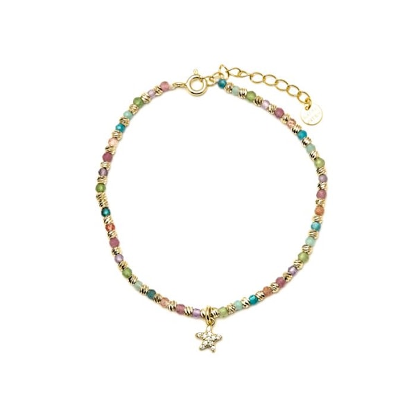 Armbånd - Luxenter - Stjerne - Argent 925 - Guld 18k - Multifarvede krystaller Flerfärgad