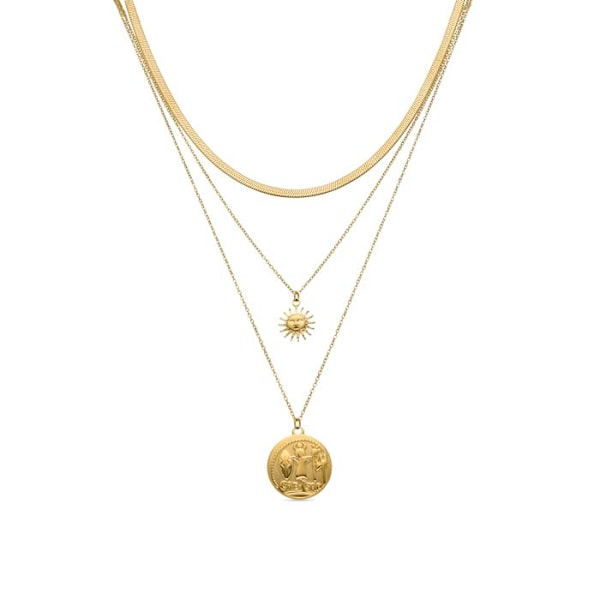 Halsband - Luxenter - Wiga - Rhodiumpläterad - Längd 42 cm - Boho-stil