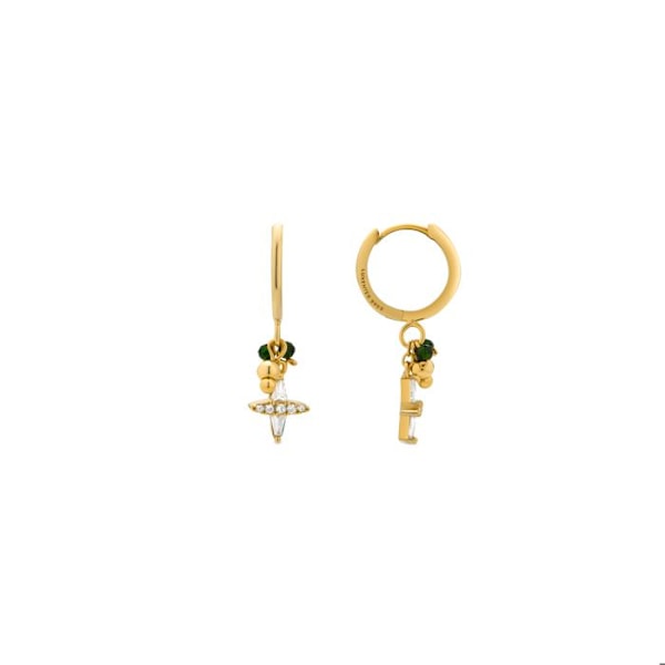 Korvakorut - Delus - Hopea 925 - Zirkoni - 18k kultapinta - 18 mm