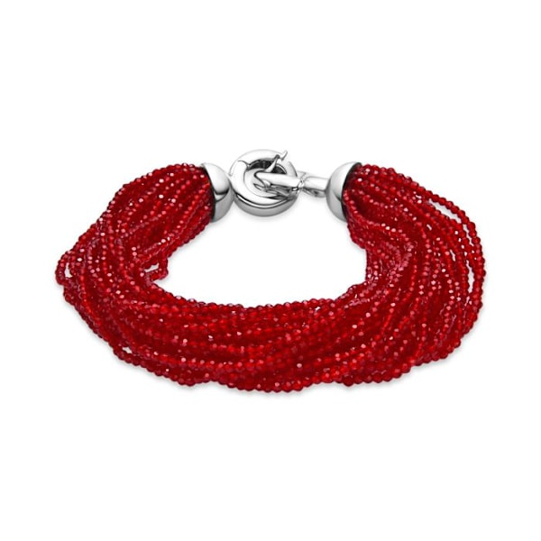 Armbånd - Luxenter - Kibak - Rød krystal - Rhodiumbelagt - 22,5 cm Röd