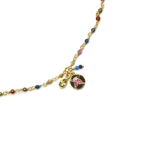Collier - Luxenter - Iorz - Argent 925 - Guld 18k - Multifarvet krystal Flerfärgad