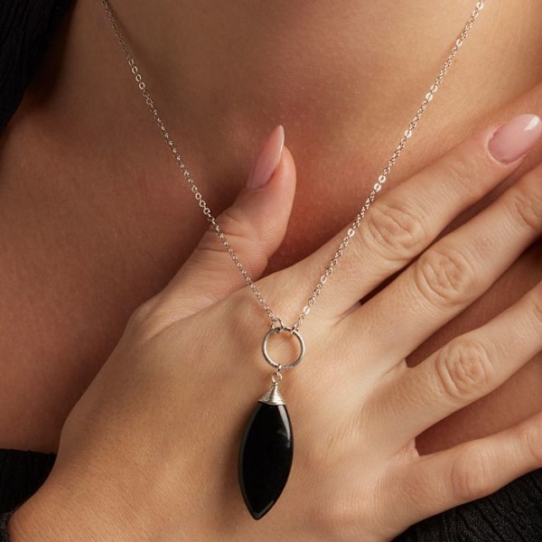 Collier - Ayom - Rhodiumlegering - Onyx - One size - Svart Svart