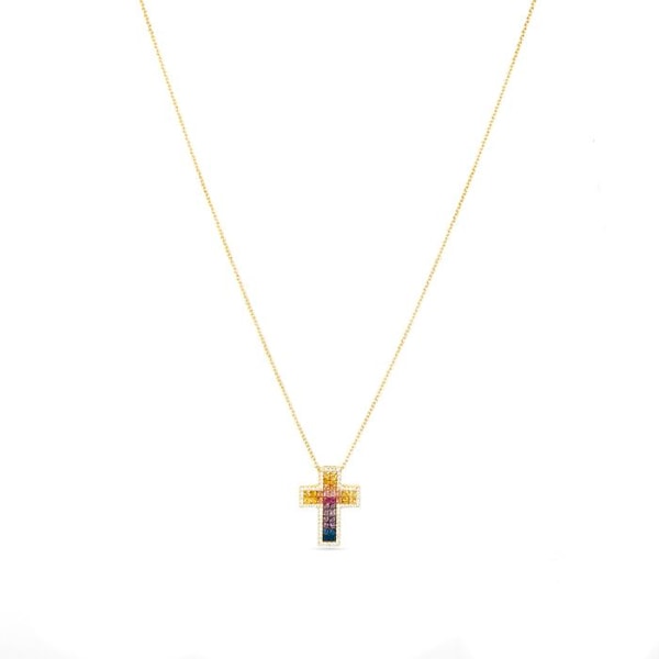 Collier - Luxenter - Bhaime - Argent 925 - Multicolore zircon - Guld 18k Flerfärgad