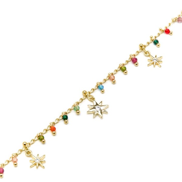 Armband - Luxenter - Huin - Silver 925 - Guld 18k - Flerfärgad Kristall Flerfärgad