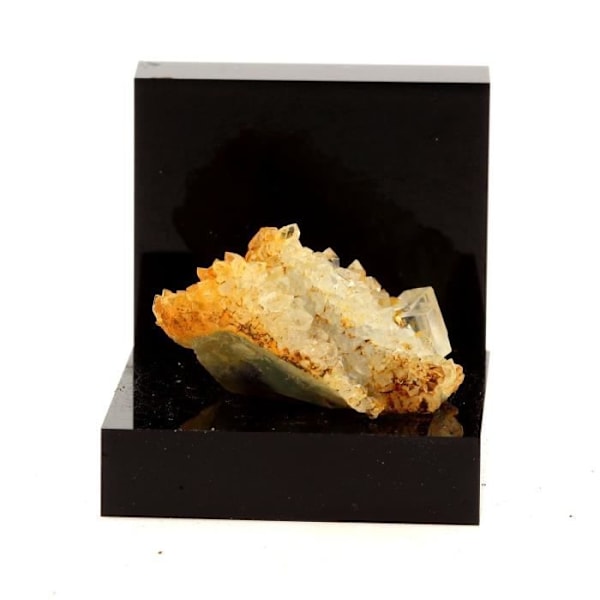Sten og mineraler. Fluorit + Kvarts. 87,8 øre. Langeac, Haute-Loire, Frankrig. Sjælden.