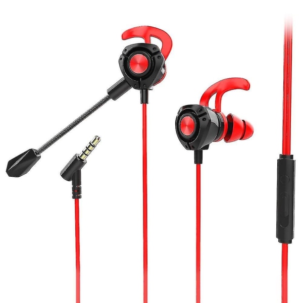 G22 trådbunden 3,5 mm plugg In-ear Gaming hörlurar Dynamisk hörlur med mikrofon Red