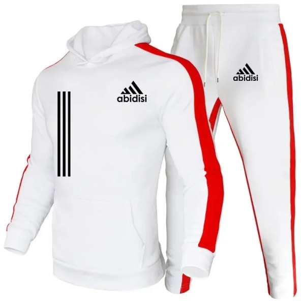 2-delt herre tracksuit 2024 efterår vinter jogging sportssæt sweatshirts hættetrøjer jakker og træningsbukser herretøj sort XXL
