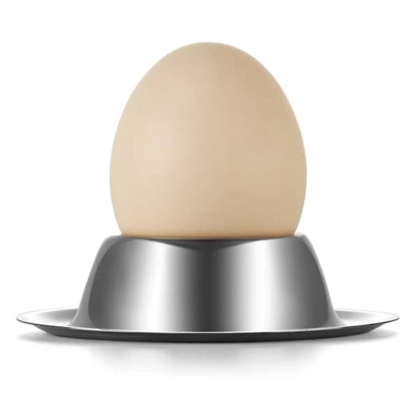 Egg Cup Holders Set of 2, Stainless Steel Egg Cups Plates Tableware Holder for Hard Soft Boiled Egg, Kitchen Display