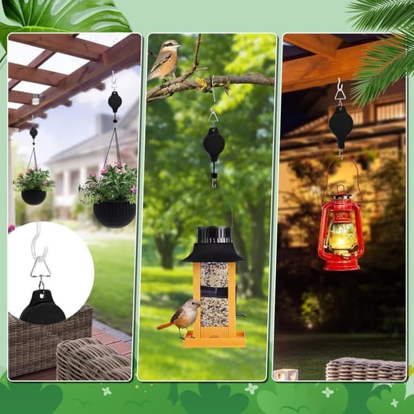 2-pack Retractable Hanging Plant Hangers white white