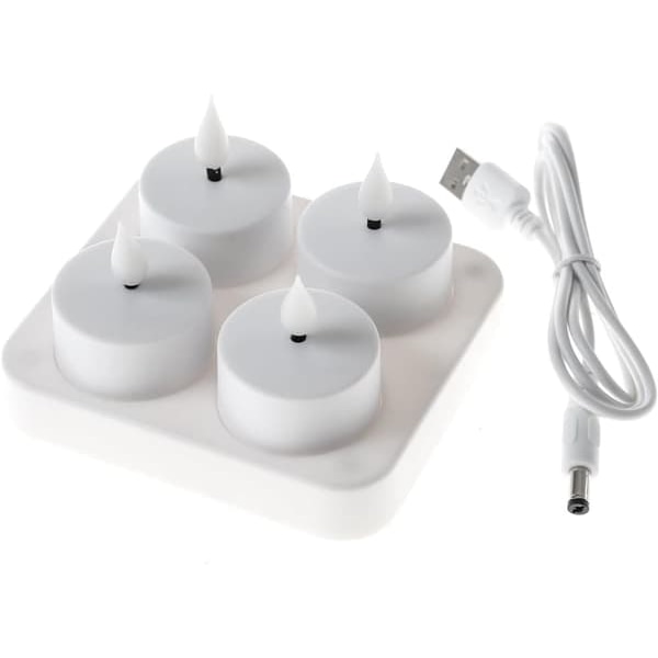 Rechargeable LED Mood Lights with Remote Control - 4-Pack