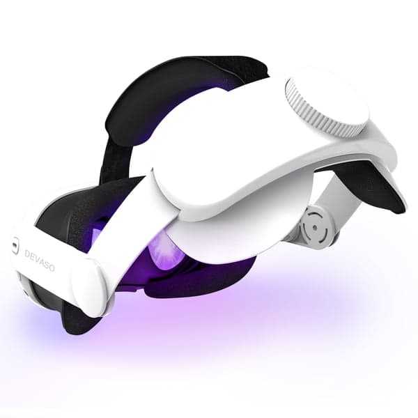 Justerbar hodestropp for VR-headset, hvit
