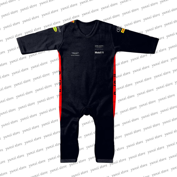 2023 Ny F1 Racing tävling Utomhus Extremsport Red Animal Team Bull Baby Jumpsuit 3-24m Hot Rea Vinnare Fans Bebe Creeper 24M M3