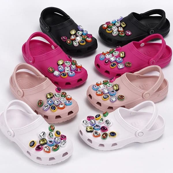 26 stk Rhinestone Sko Spenne Clip Sko Dekorasjon Clips Clog