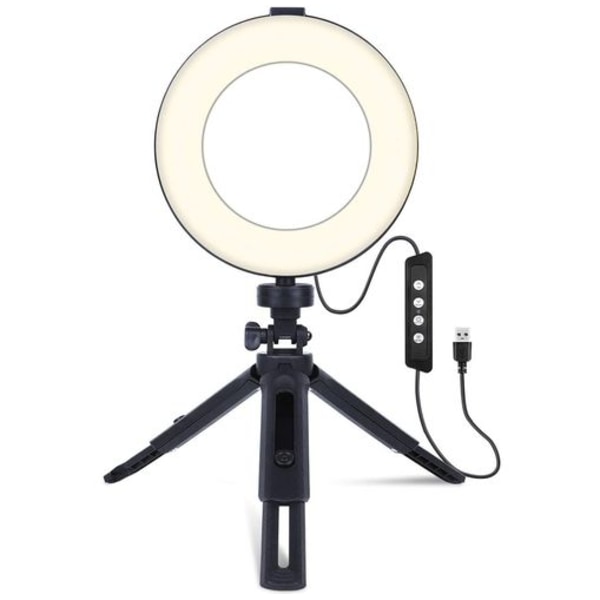 Ring Light Selfie Ring Light med stativ Dæmpbar Beauty Desktop Ring Light til