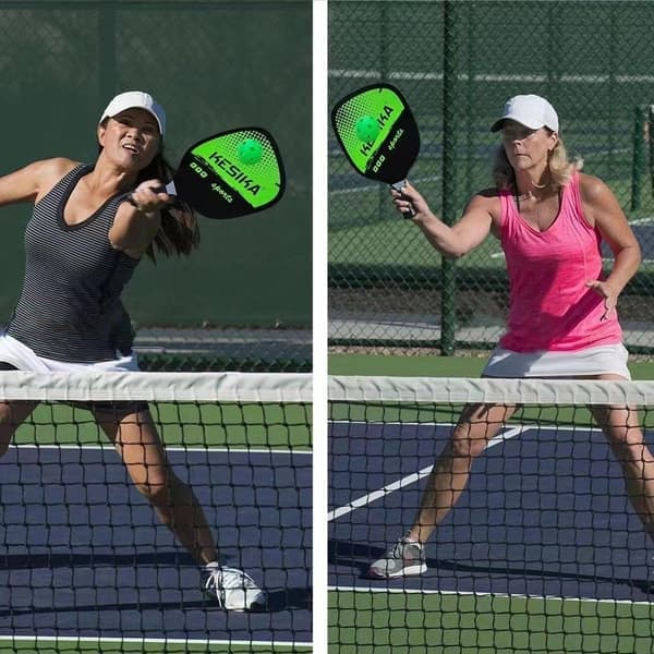 Pickleball-racketsett i poppel, strandracketsett, hullball, 2 racketer, 4 baller