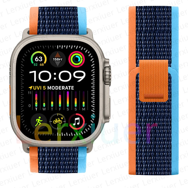 Trailrem for Apple Watch Ultra 2 reim 49mm 44mm 45mm 40mm 41mm 38mm 42mm 45 44 mm armbånd iWatch series 8 9 7 6 5 3 se Deep Navy Deep Navy/NC/ 38 40 41mm Deep Navy