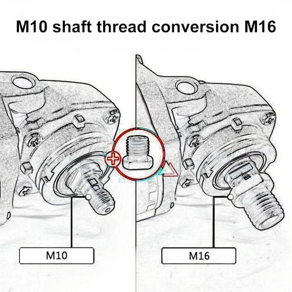 2 STK M10 til M14/M16 Gevindvinkelsliberadapter SORT M10 TIL sort M10 til M14-M10 til M14