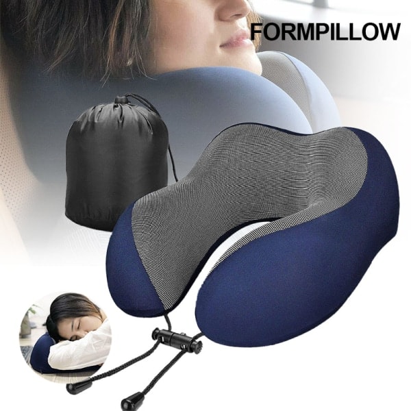 [NT] U-formet pude Memory Foam Rebound Nakkestøtte til rejser Fly Sove