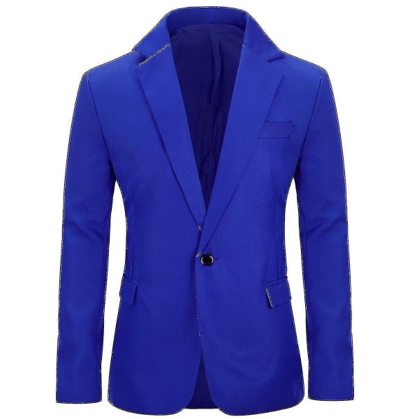 Kostymjacka för män Fit Business Casual Blazer V hög kvalitet S Blue