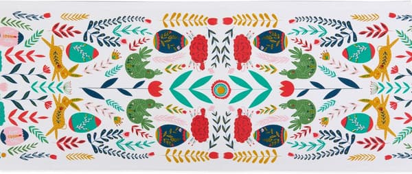 Kitchen Cover, Cotton, Easter Folk, Table Runner, 13x72