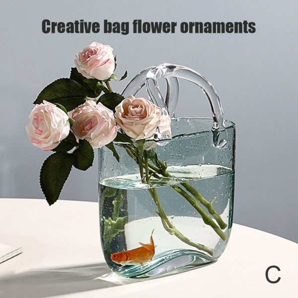 [NT] Vasar i klarglas för inredning Bubble Flower Desktop Glasvaser för dekoration för bordsdekor Blomsterarrangemang C HD2020-07