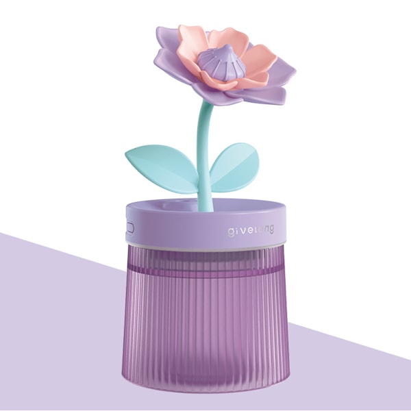 Mini Luftfukter for Skrivebord, Personlig Liten Luftfukter Diffuser 260ml Bærbar, Auto Av, Fargerikt Lys, Toppfyll Luftfukter
