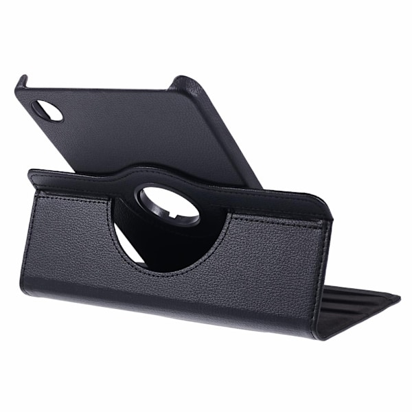 SKALO Samsung Tab A9 360 Litchi Cover - Sort Svart Black