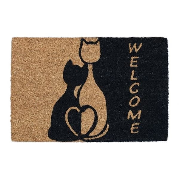 Kookoskuituinen ovimatto ”Welcome” kissalla_NN