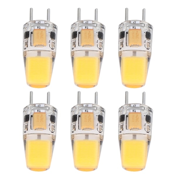 6 stk. GY6.35-pærer 5W AC DC12V COB-lampe energibesparende silikone loftslampe til stue