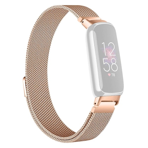 /NN/Älykäs kellon ranneke Fitbit Inspire 3:lle Ruostumaton teräs Magneettinen Milanese Metalliverkko Rannekoru Monivärinen Ruusukulta