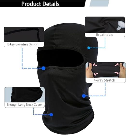 Lightweight Versatile Face Mask - Breathable for Motorcycling, Skiing, or Everyday Use