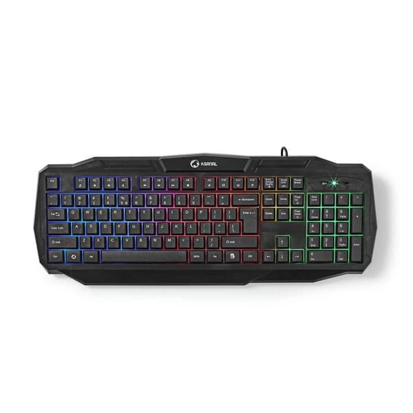 Langallinen pelinäppäimistö | USB 2.0 | Kalvonäppäimet | LED | US International | US Layout | USB-virta | Virtajohdon pituus: 1,50 m | Peli_NN