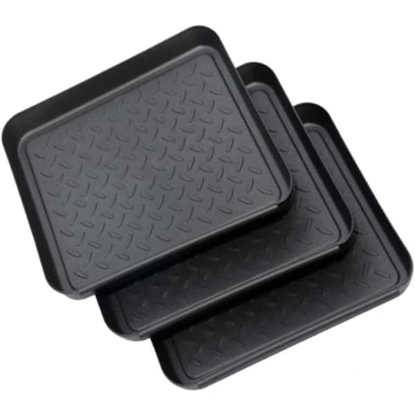 3-pack - Universalbricka - Multifunktionell - Plast - Rektangulär bricka - Serveringsbricka - Svart