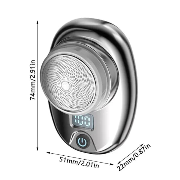 Mini barbermaskine med LED Elektrisk shaver SORT Sort
