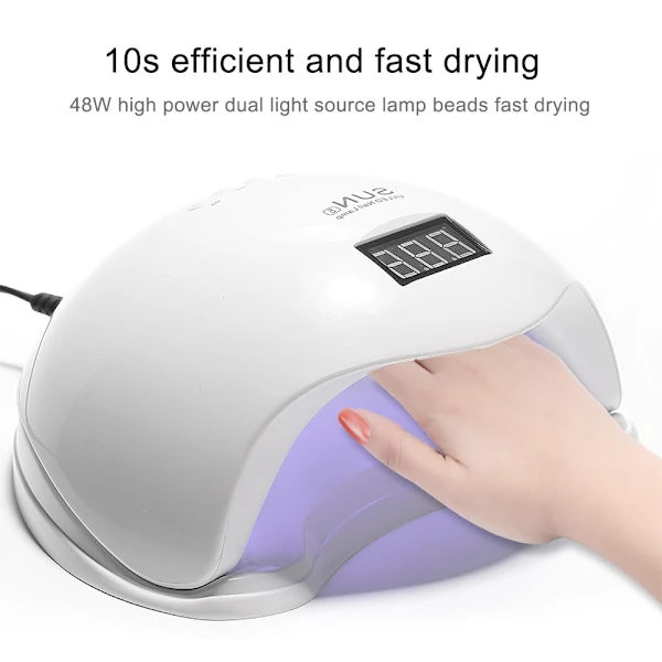 48W UV/LED-lampe med timerfunksjon Hvit